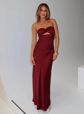 Faviola Strapless Maxi Dress Burgundy